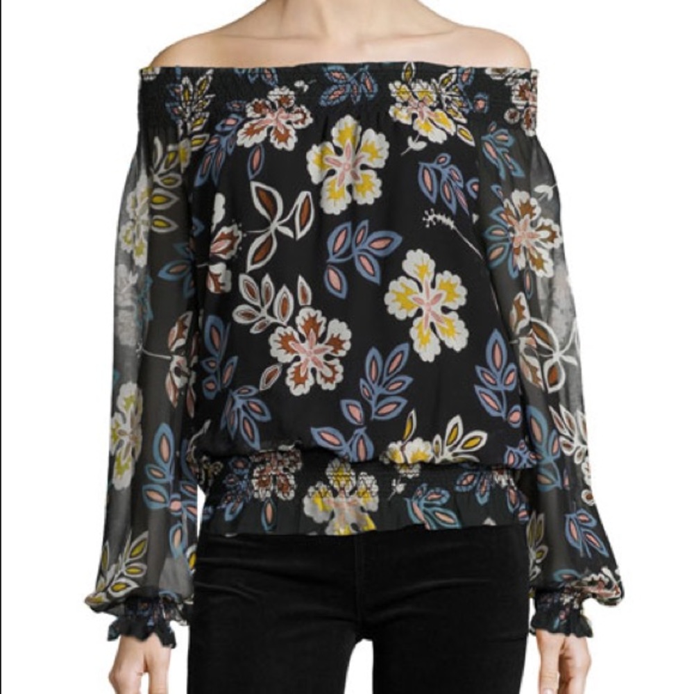Tory Burch Indie Floral Off-the-Shoulder Blouse